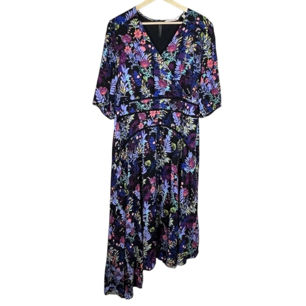 Soft Surroundings Longer Midi Dress Asymmetrical Midi Boho Dress V Neck Comfort - Picture 2 of 9